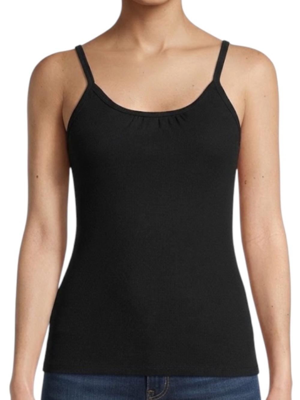 RW&CO Camisole Strap Scoop Neck Tank Top Minimalist Black XS